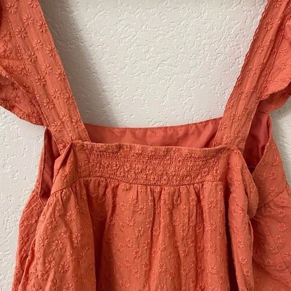 BB Dakota Steve Madden Mini Dress Size Medium Embroidered Ruffle Sleeve - Picture 4 of 6